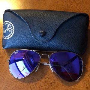 Ray-Ban Aviator Purple Mirrored Lenses